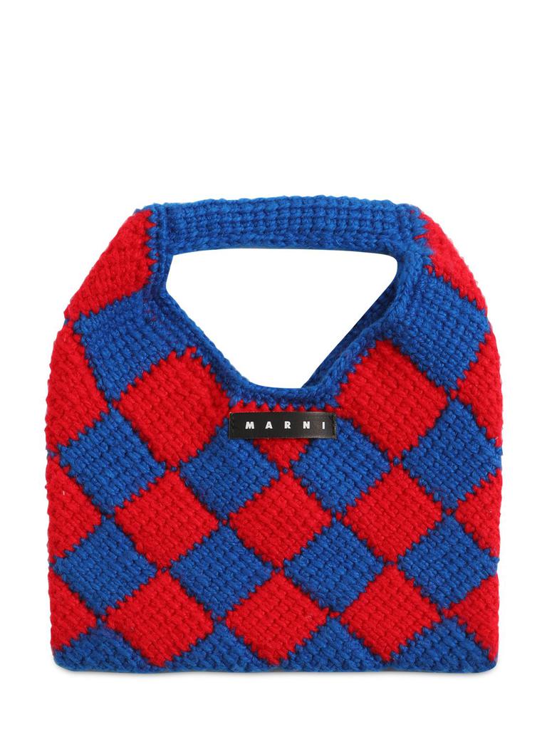 MARNI JUNIOR Color Block Woven Tote Bag W/ Logo