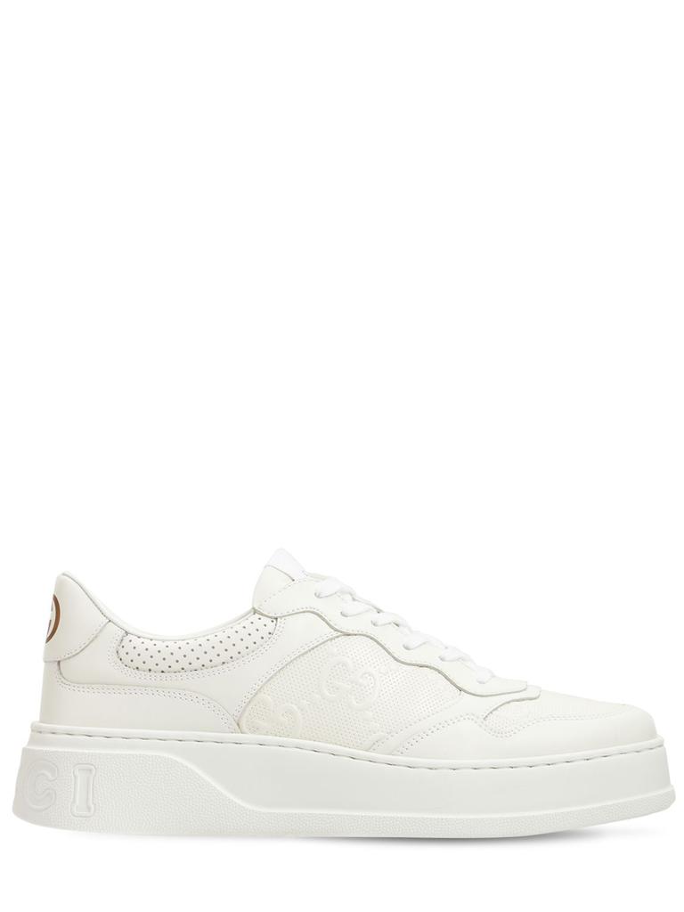 GUCCI Gg Embossed Leather Sneakers