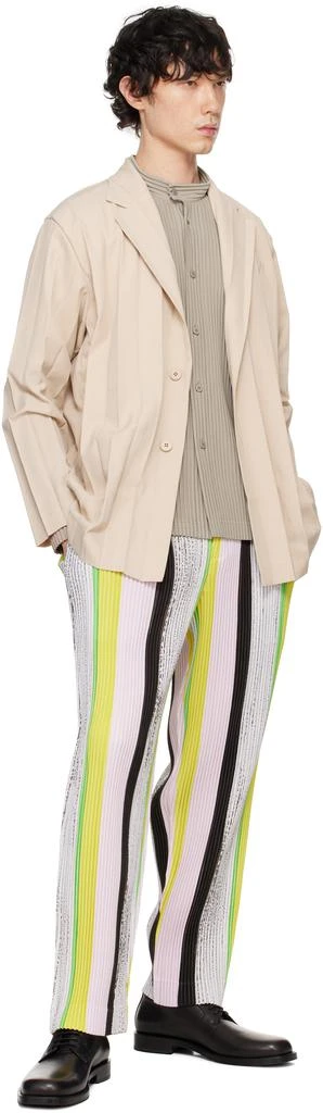 Homme Plissé Issey Miyake Beige Edge Ensemble Blazer 4
