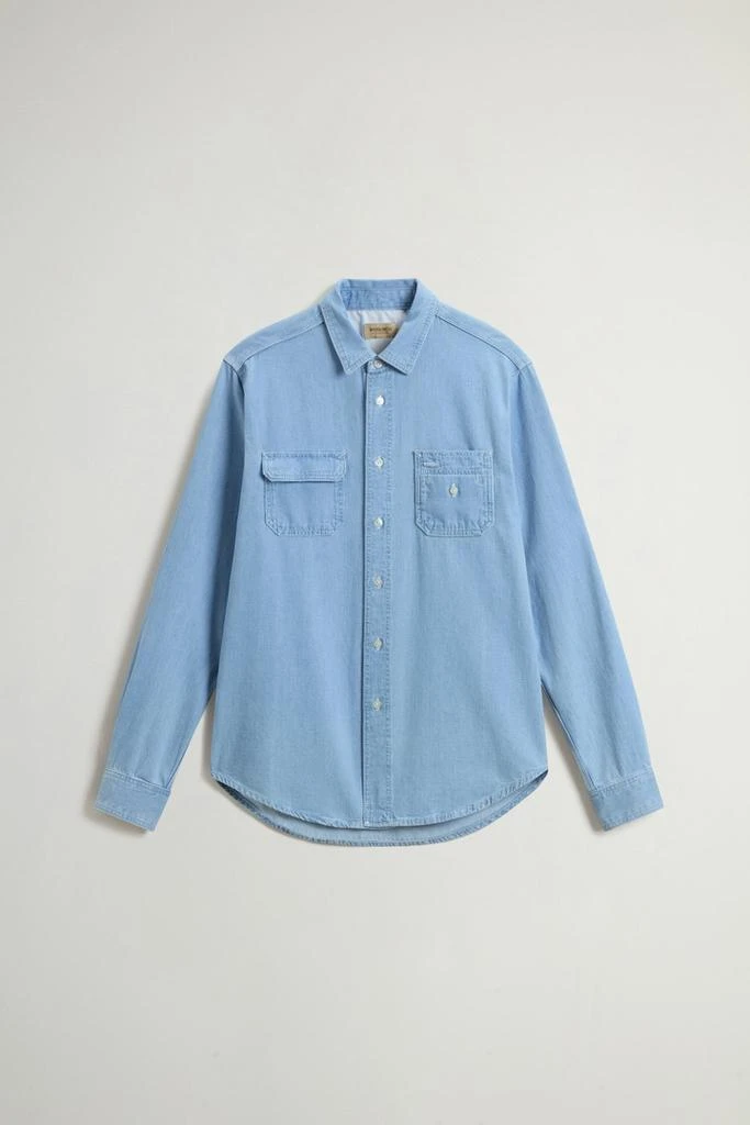 Woolrich Shirt in Lightweight Pure Cotton Denim - Men - Blue 5