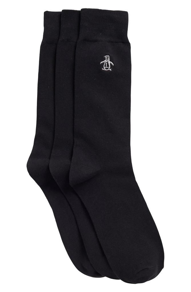 Original Penguin Solid Crew Socks - Pack of 3