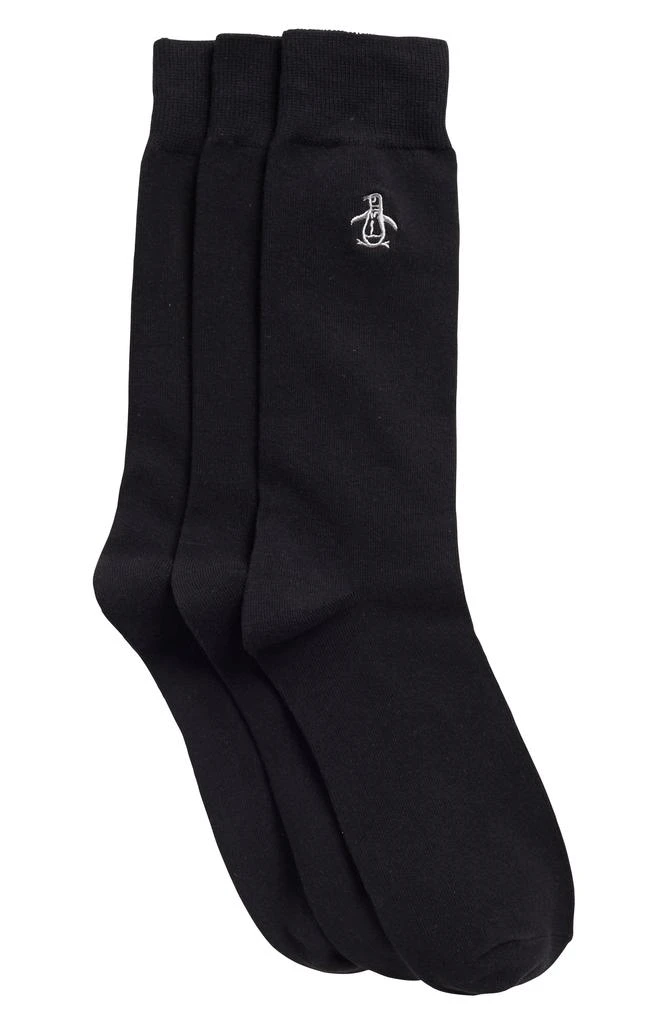 Original Penguin Solid Crew Socks - Pack of 3 1