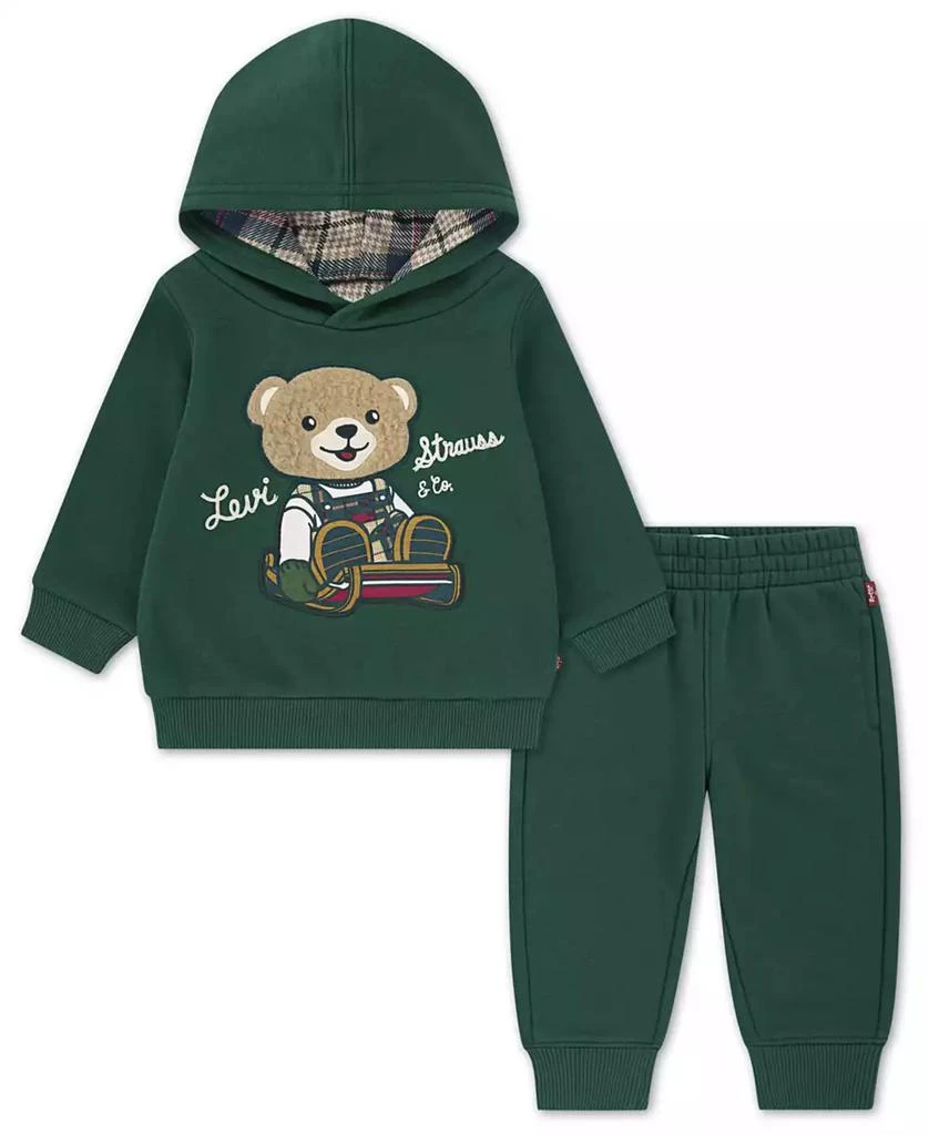Levi
s Baby Boys
 Bear Applique Hoodie and Joggers, 2-Piece Set 4