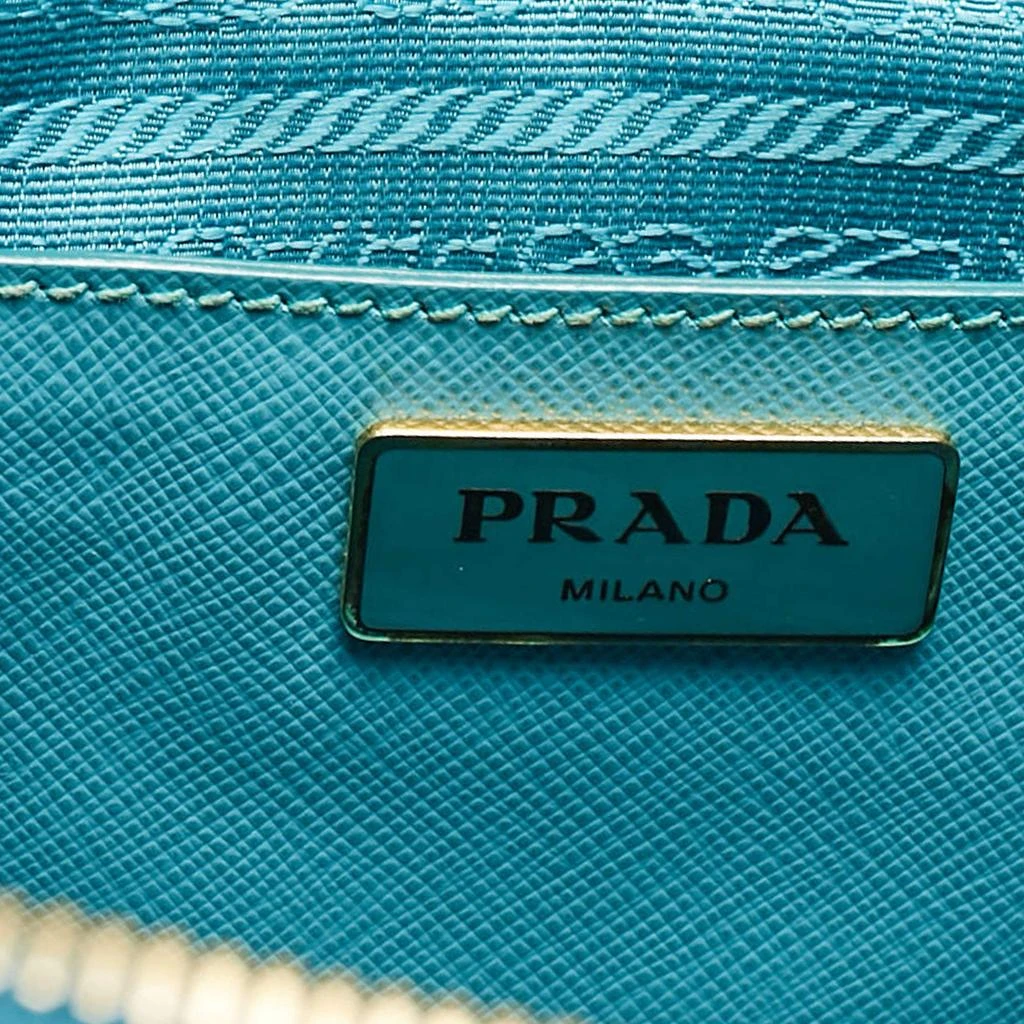 Prada Prada Turquoise Saffiano Leather Medium Double Zip Tote 16