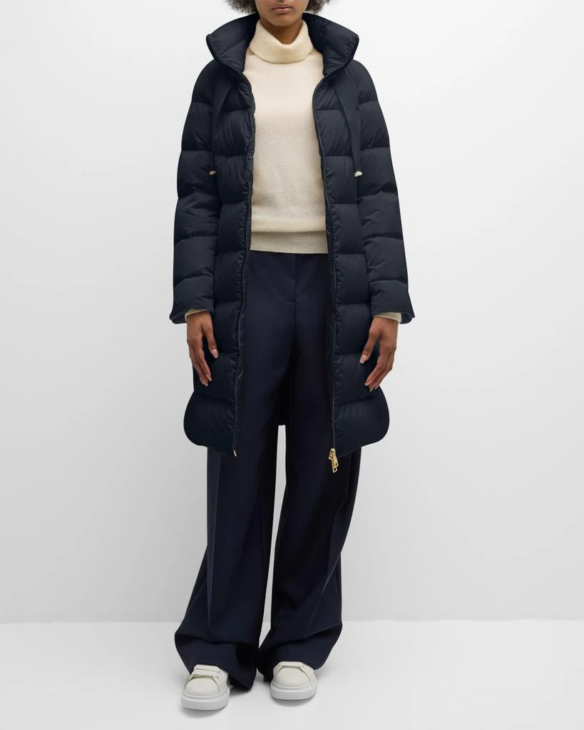 Herno Water-Resistant Sateen Nylon Long Hourglass Puffer Jacket 2