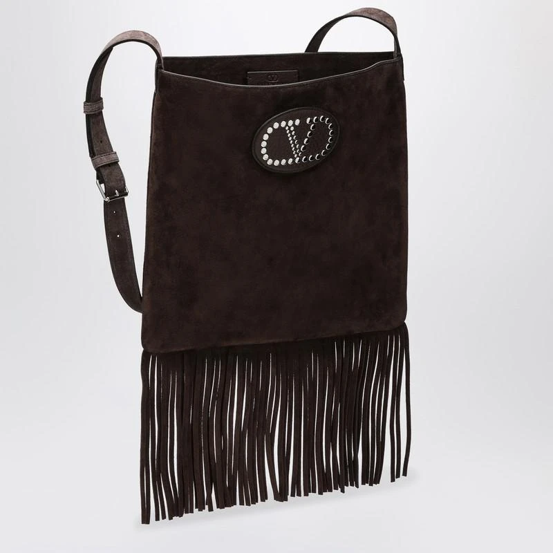 Valentino Nellcôte dark brown suede bag 3