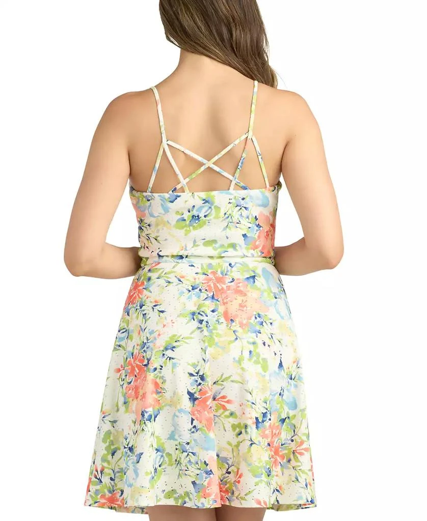 BCX Juniors' Floral-Print Pointelle-Knit Fit & Flare Dress 2