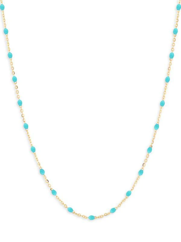 Saks Fifth Avenue 14K Yellow Gold & Enamel Beaded Cable Chain Necklace 1