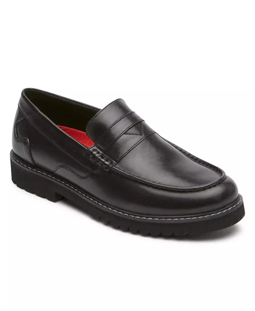 ROCKPORT LEATHER DRIVING MOCCASINS PENNY LOAFER MENS BLACK AND BROWN Size 9 Rockport Maverick Penny Mens Brown Leather Loafers & Slip  main image 3