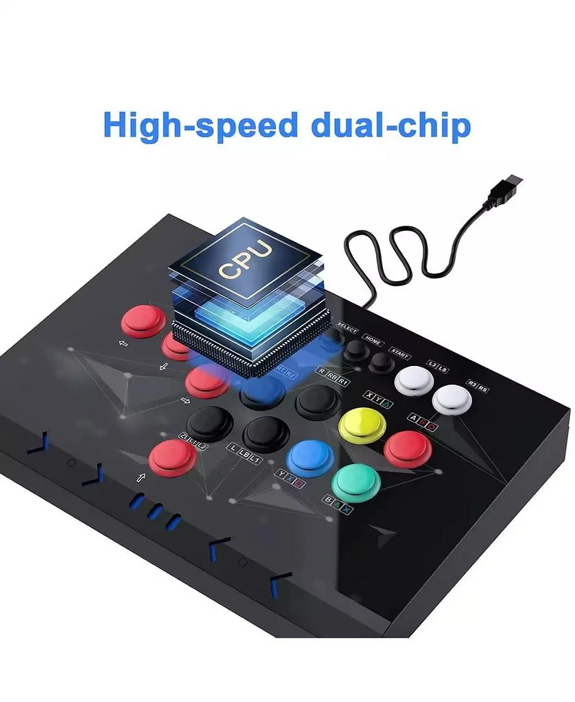NBCP Arcade Fight Stick, Arcade Fighting Joystick, Street Fighter Controller with Turbo for PS3, Nintendo Switch, PC Windows (7/8/10/11), Android TV Box, Raspberry Pi, NEOGEO Mini 6