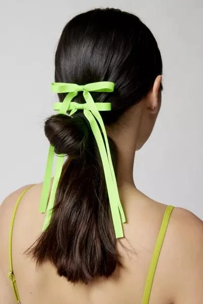 Urban Outfitters Ribbon Long Hair Bow Barrette Set 1