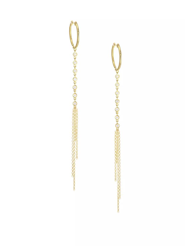 Meira T 14K Yellow Gold & Diamond Chain Drop Earrings