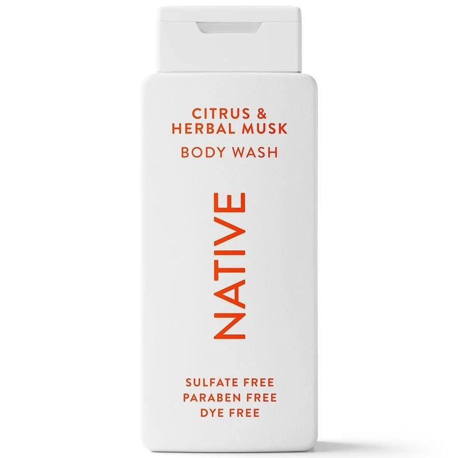 Native Body Wash, Sulfate Free, Naturally Derived Ingredients, 24 Hour Freshness Citrus & Herbal Musk