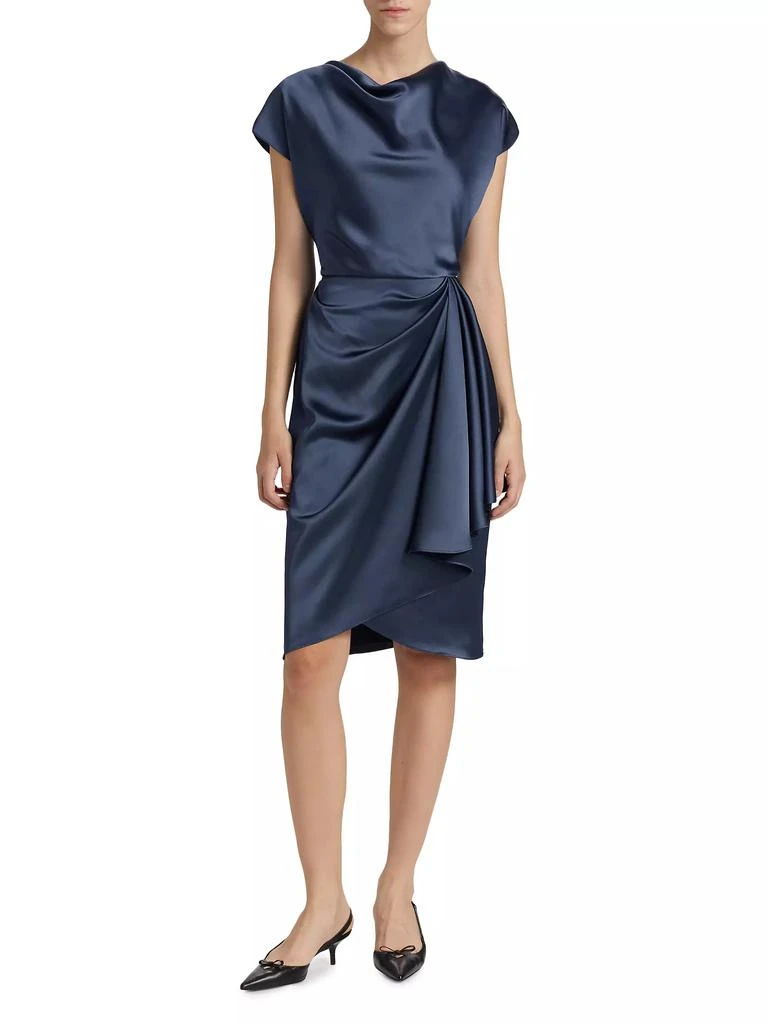 Amsale Draped Satin Cocktail Dress 3