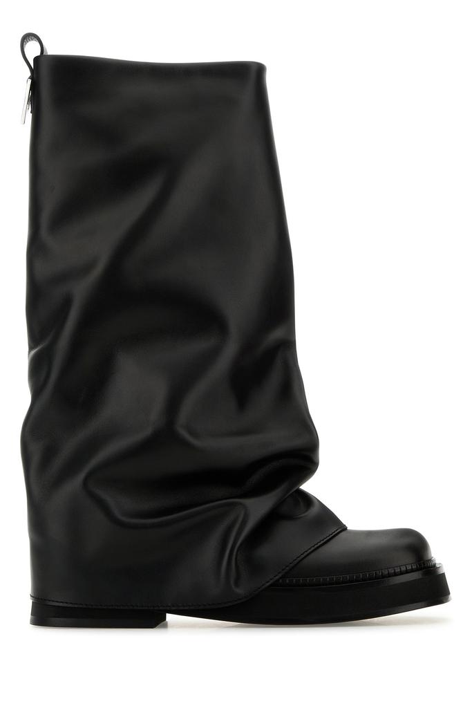 The Attico Black leather Robin boots