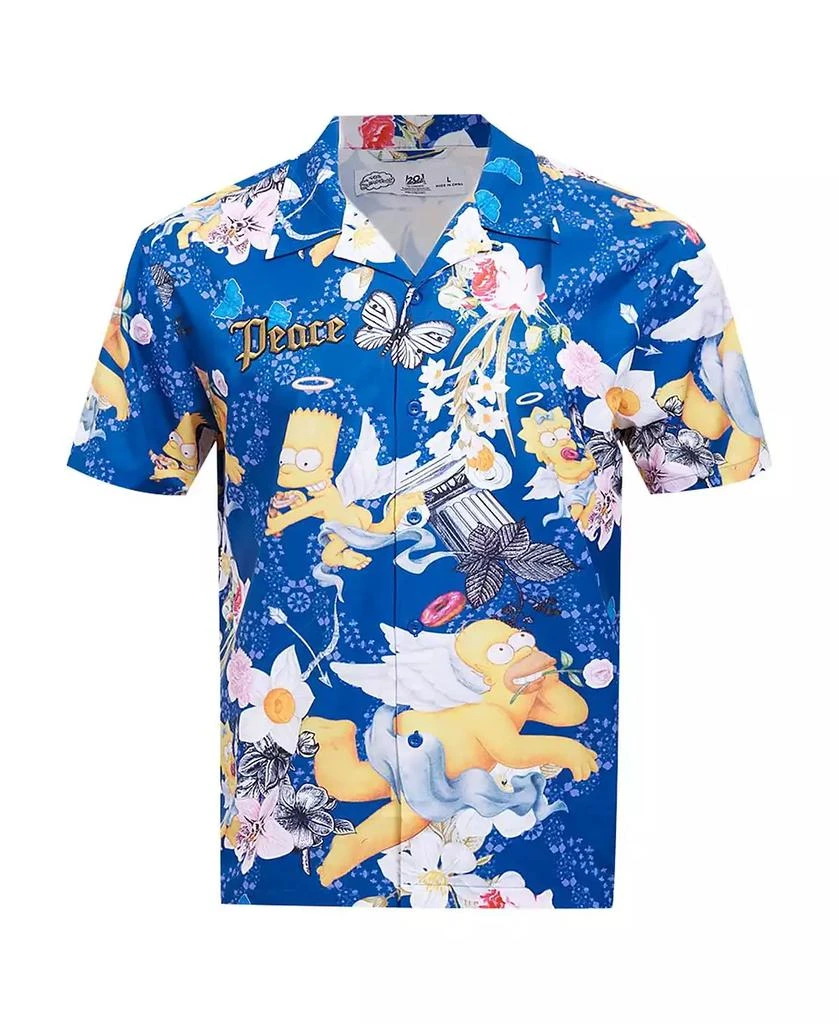Freeze Max Men's Navy The Simpsons Peace Angels Button-Up Shirt 4
