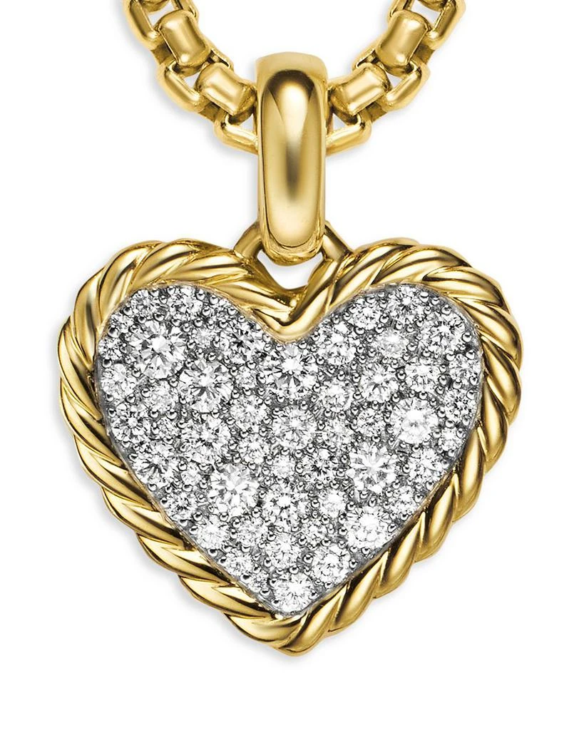 David Yurman Pavé Heart Amulet in 18K Yellow Gold with Diamonds, 15.6mm 3