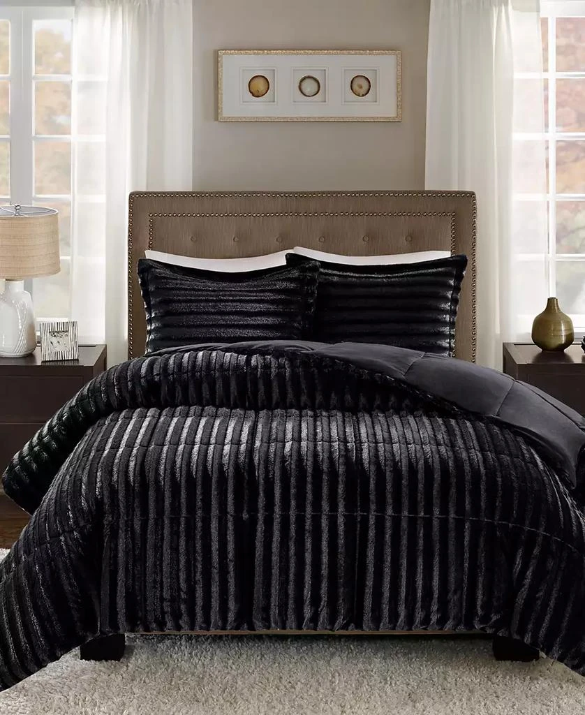 Macy's Madison Park Duke Reversible Faux Fur 3-Pc. Comforter Set 1