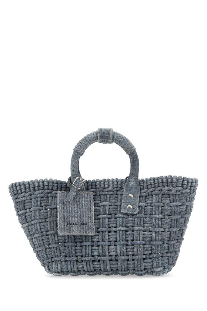 Shop Balenciaga Bistro Denim XS Basket Top Handle Bag on