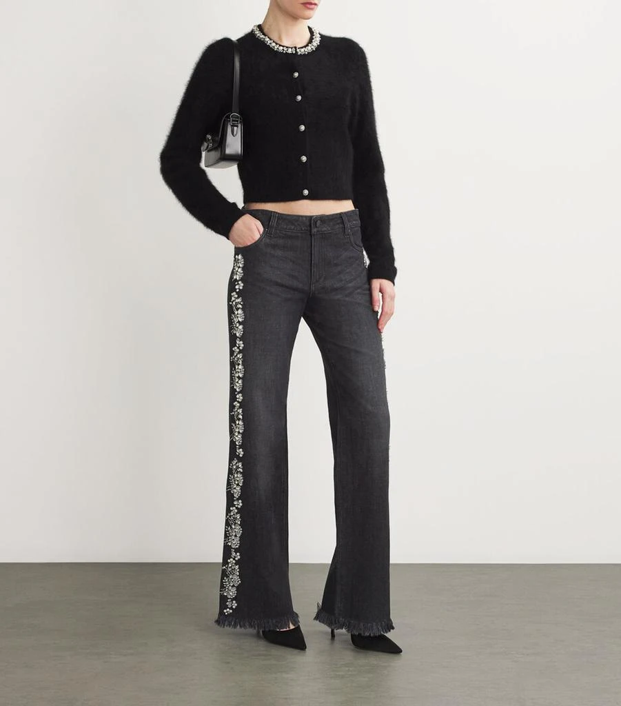 Alice + Olivia Embellished Roxie Straight Jeans 2
