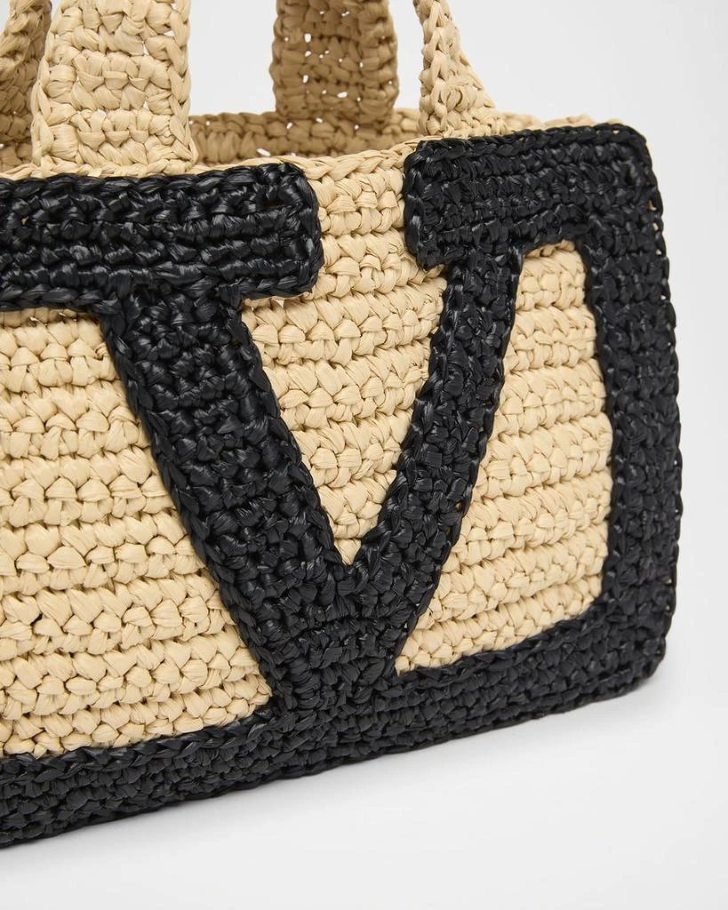 Valentino Viva Superstar Crochet Raffia Small Tote Bag 5