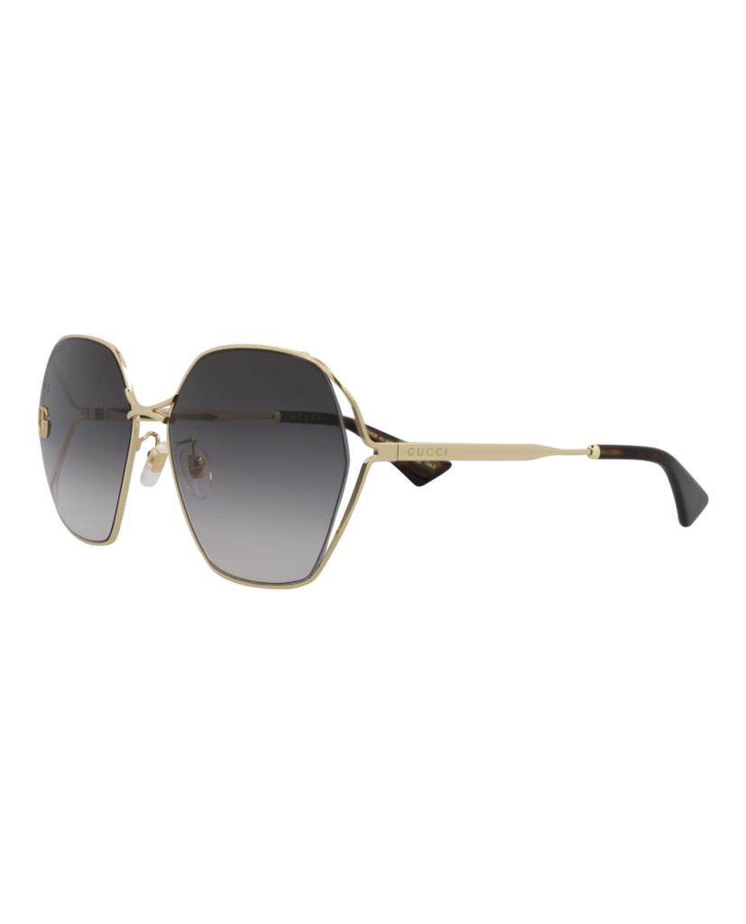 Gucci Round-Frame Metal Sunglasses