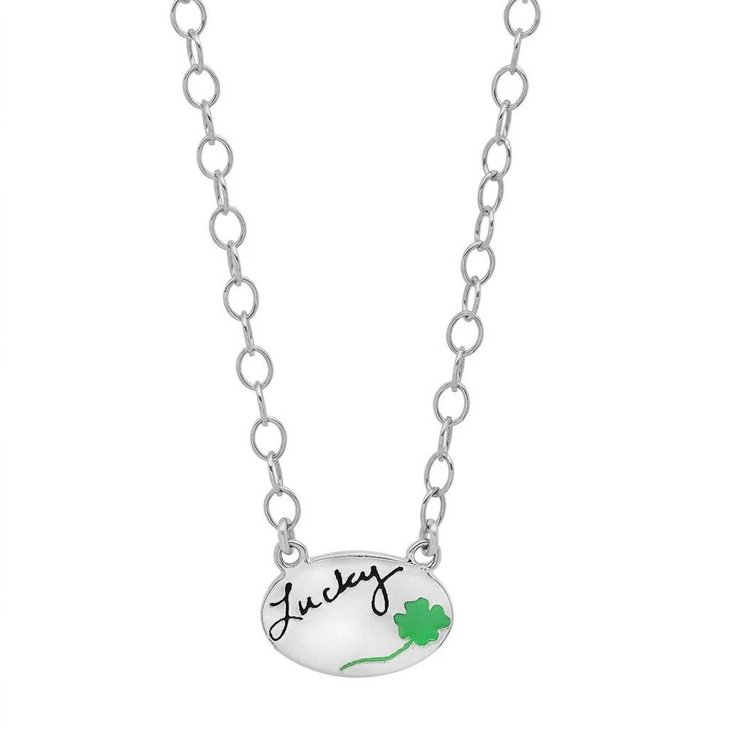 Jessica Elliot Women's Enamel Oval Necklace - Lucky In Sterling 1