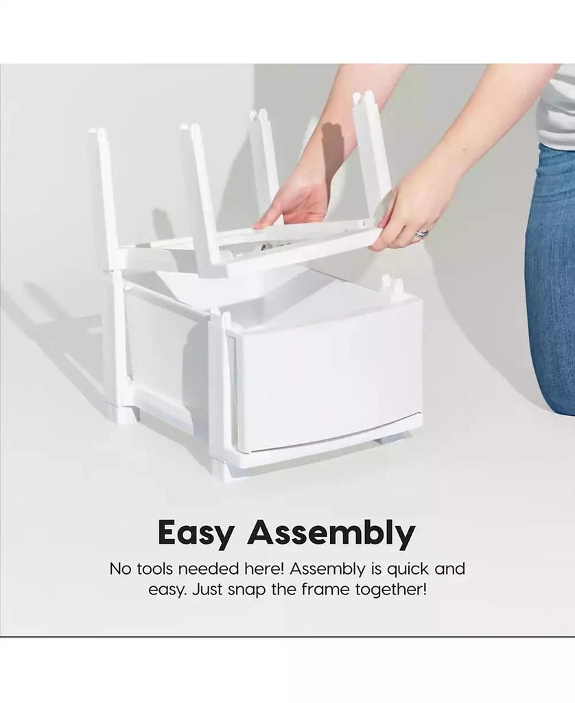 IRIS USA 4 Slim Drawer Storage, Organizer Unit for Bedroom, Closet, Kitchen, Bathroom, Laundry Room, Dorm, White Frame with Matte White Front Panels, Set of 1 4