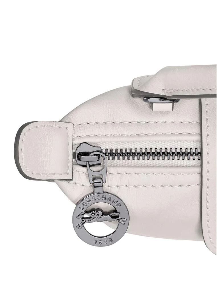 Longchamp 'Le Pliage Xtra' White Handbag With Embossed Logo In Leather Woman 3