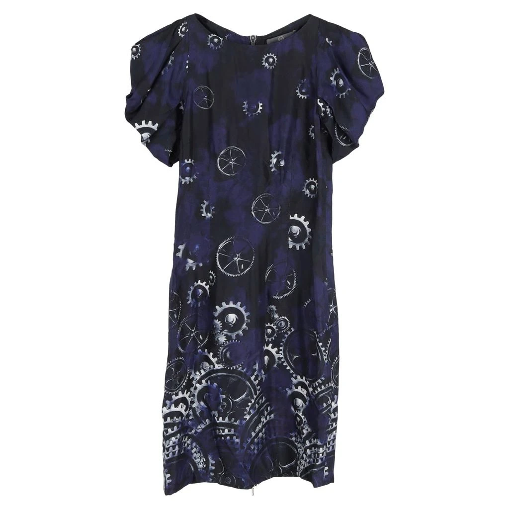 blue alexander mcqueen dress Alexander McQueen Blue Fit Flare Dress Resort 2015