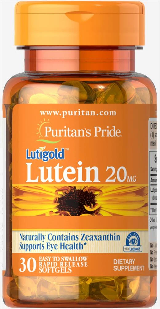 Puritan's Pride Lutein 20 mg with Zeaxanthin 30 Softgels 1