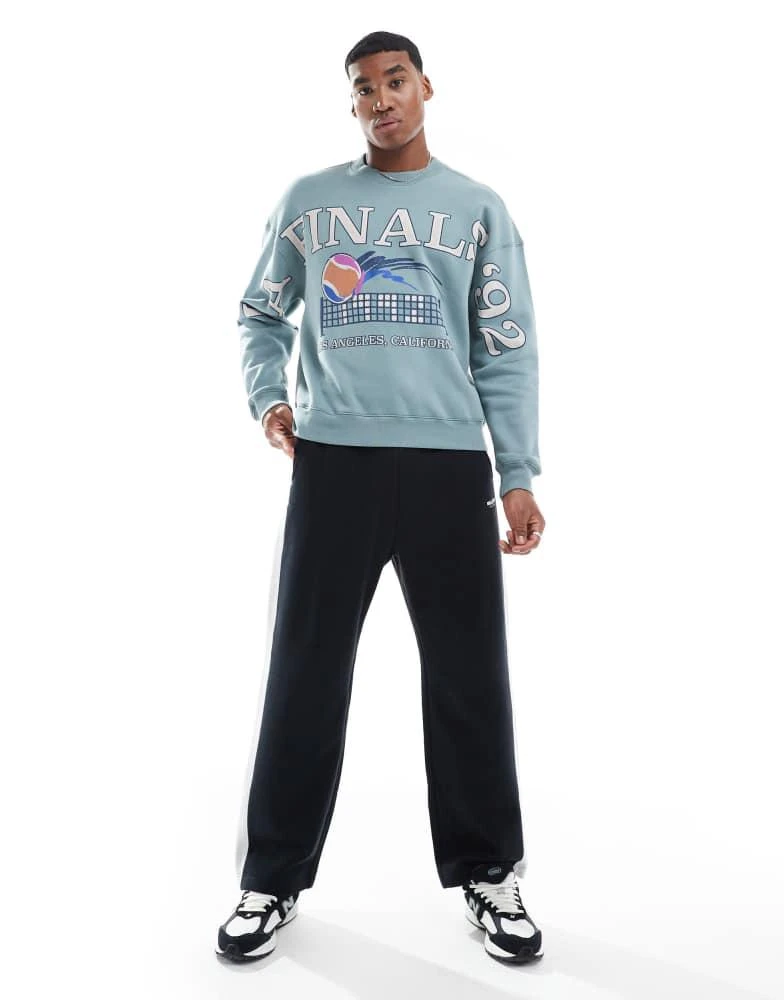 HOLLISTER Hollister quarter zip sweat top with contrast piping in blue 2