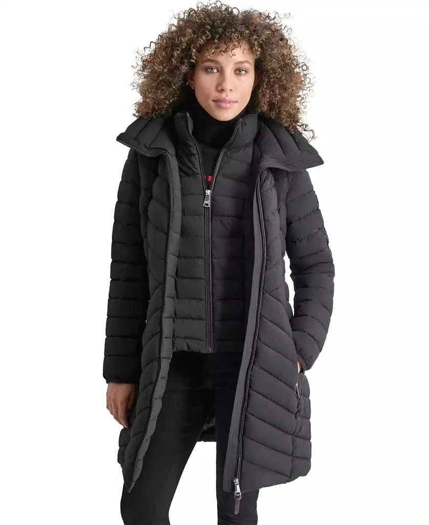 DKNY Women's Bibbed Packable Puffer Coat 4