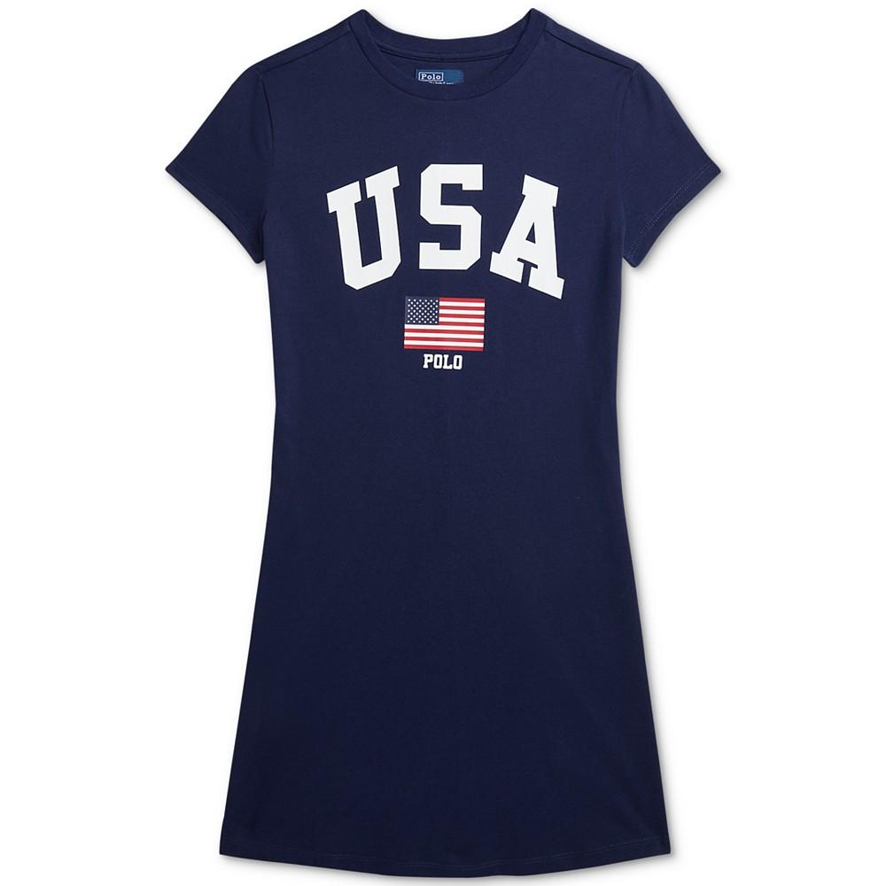 Polo Ralph Lauren Big Girls Team USA Cotton T-Shirt Dress
