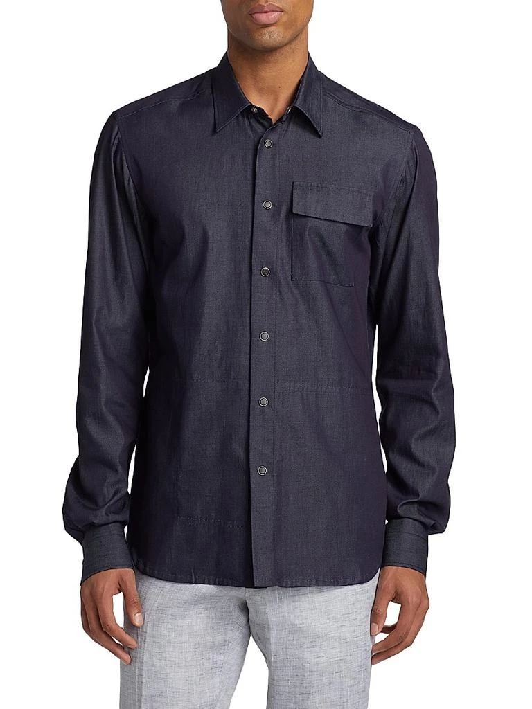 Kiton Buba Cotton Button-Front Shirt 3