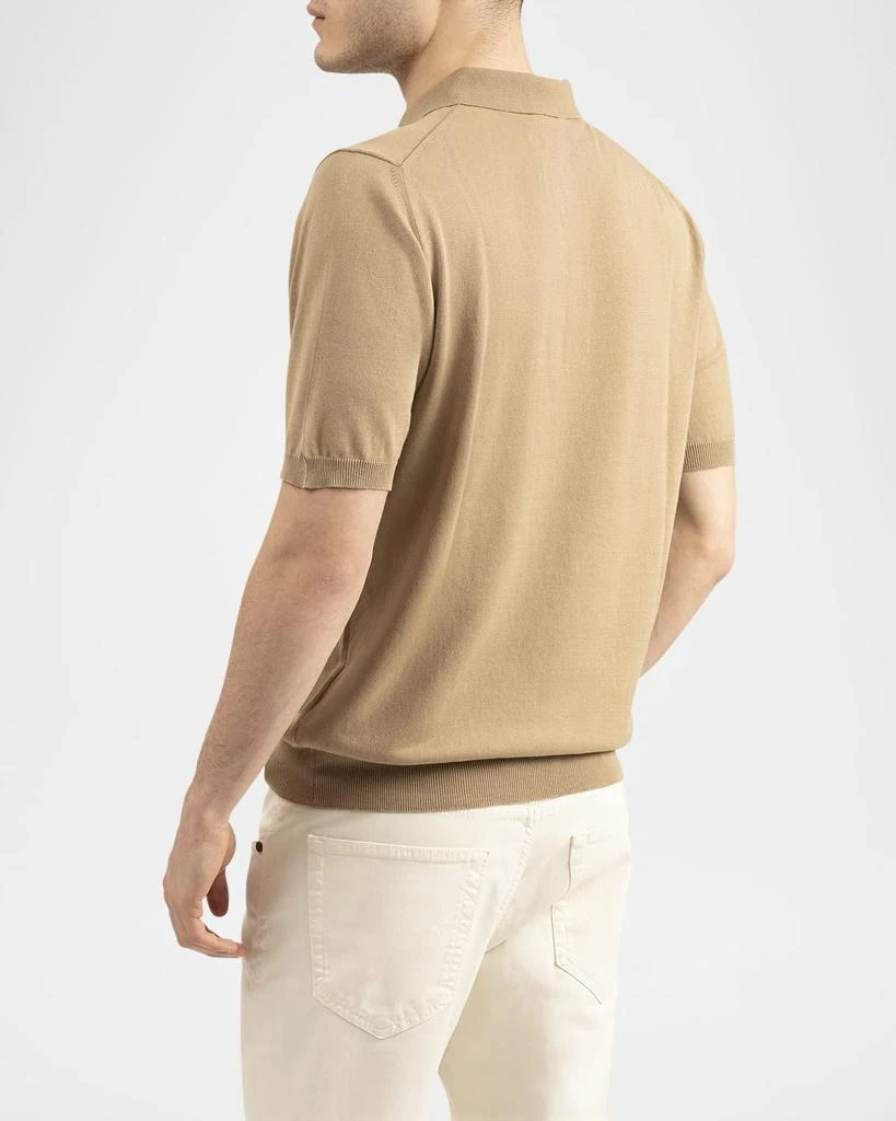 BOGLIOLI Men's Garment-Washed Cotton Polo Shirt 3