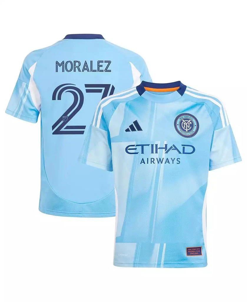 Adidas Big Boys and Girls Maximiliano Moralez Light Blue New York City FC 2025 the Excelsior Kit Replica Player Jersey 1