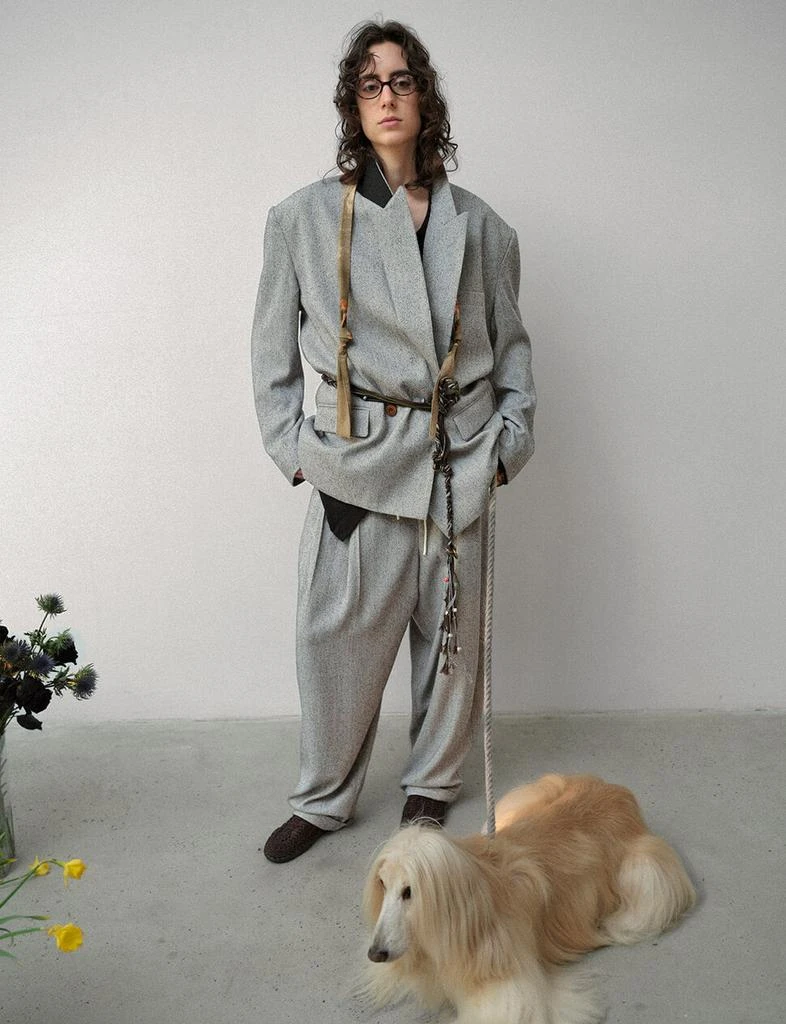Pixie Market Grey Suit Oversized Blazer 4