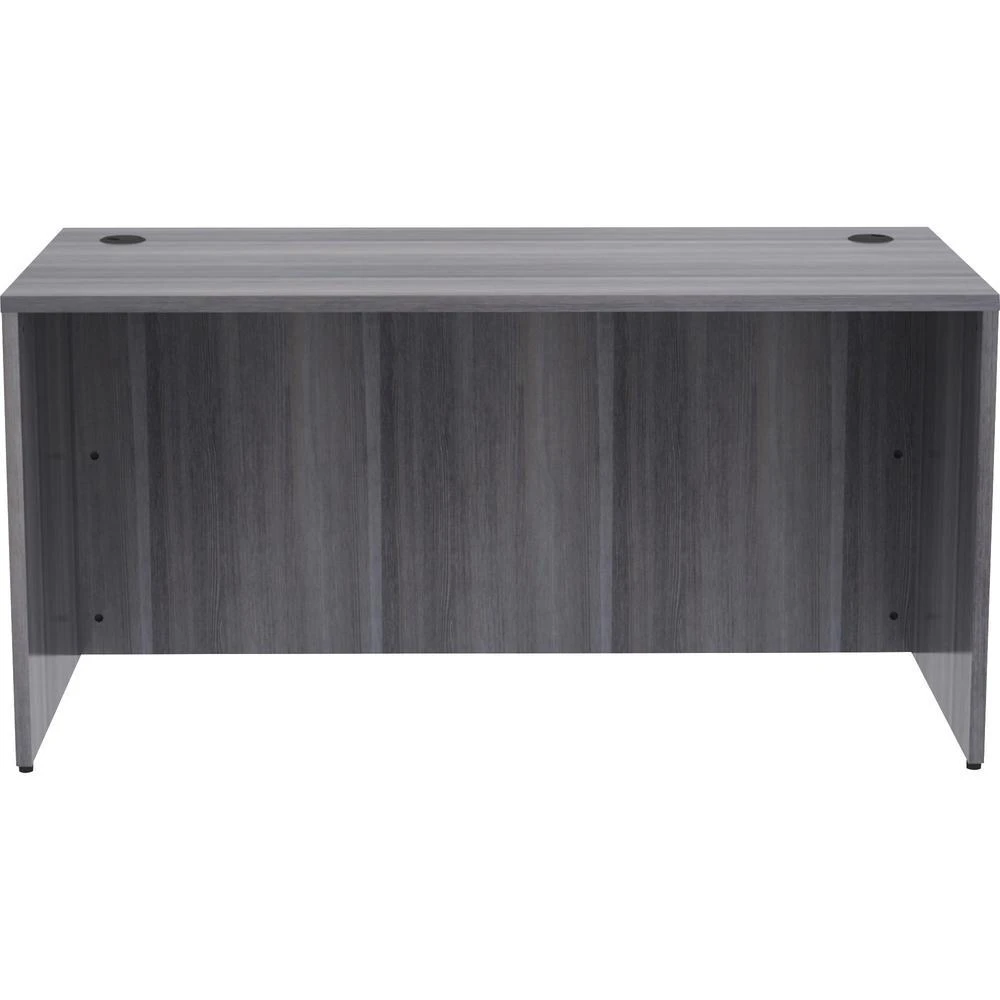 Lorell Essentials Series Rectangular Desk Shell - 60" x 30"29.5" , 1" Top - Laminate, Weathered Charcoal Table Top - Grommet 3