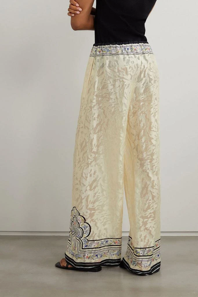 Saloni + Venyx Kai printed satin-jacquard wide-leg pants 3