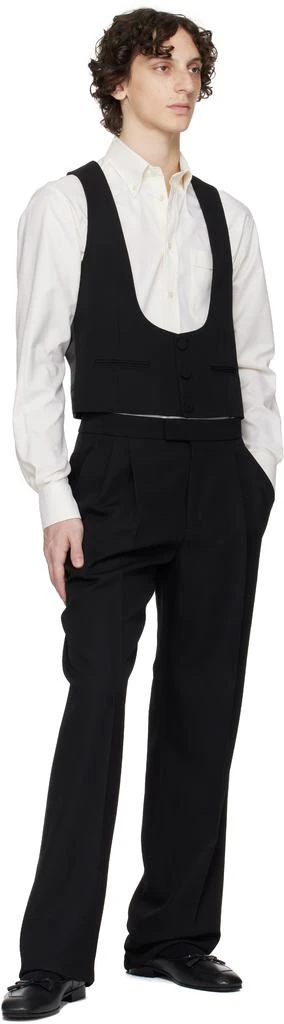 Valentino Black Wool Grain de Poudre Slim Fit Vest 4