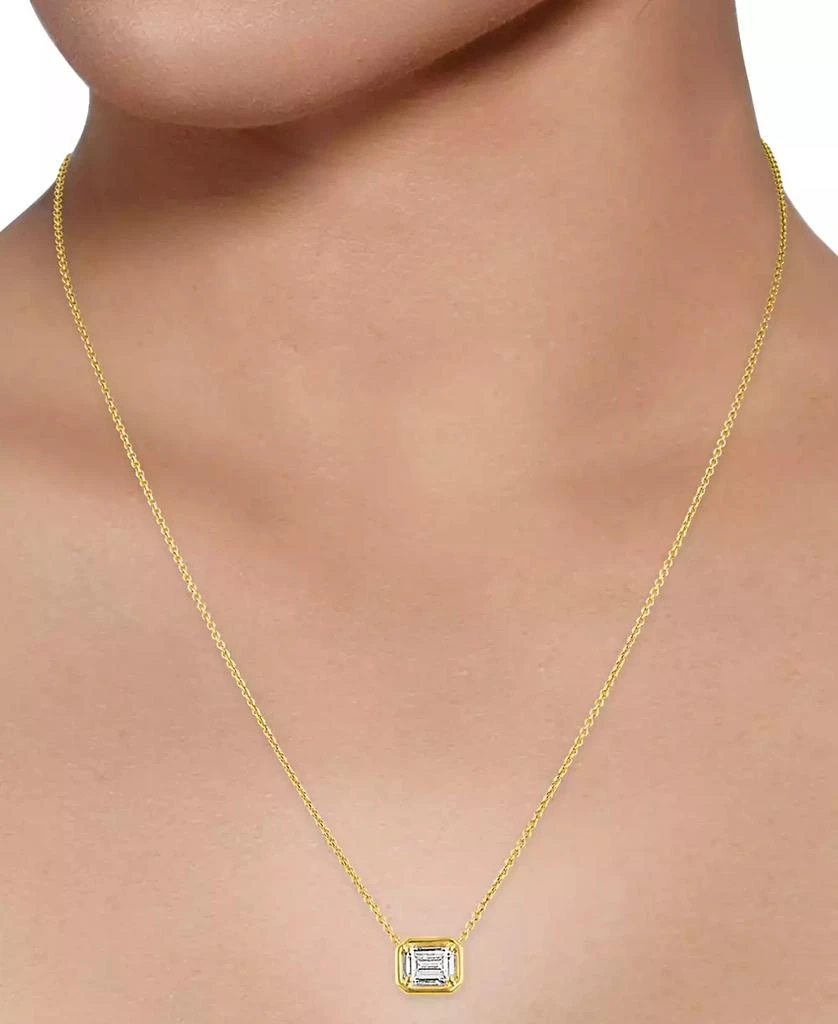Alethea™ Certified Diamond Emerald-Cut Solitaire 18" Pendant Necklace (1/2 ct. t.w.) in 14k Gold Featuring Diamonds from the Beers Code of Origin, Created for Macy's 2