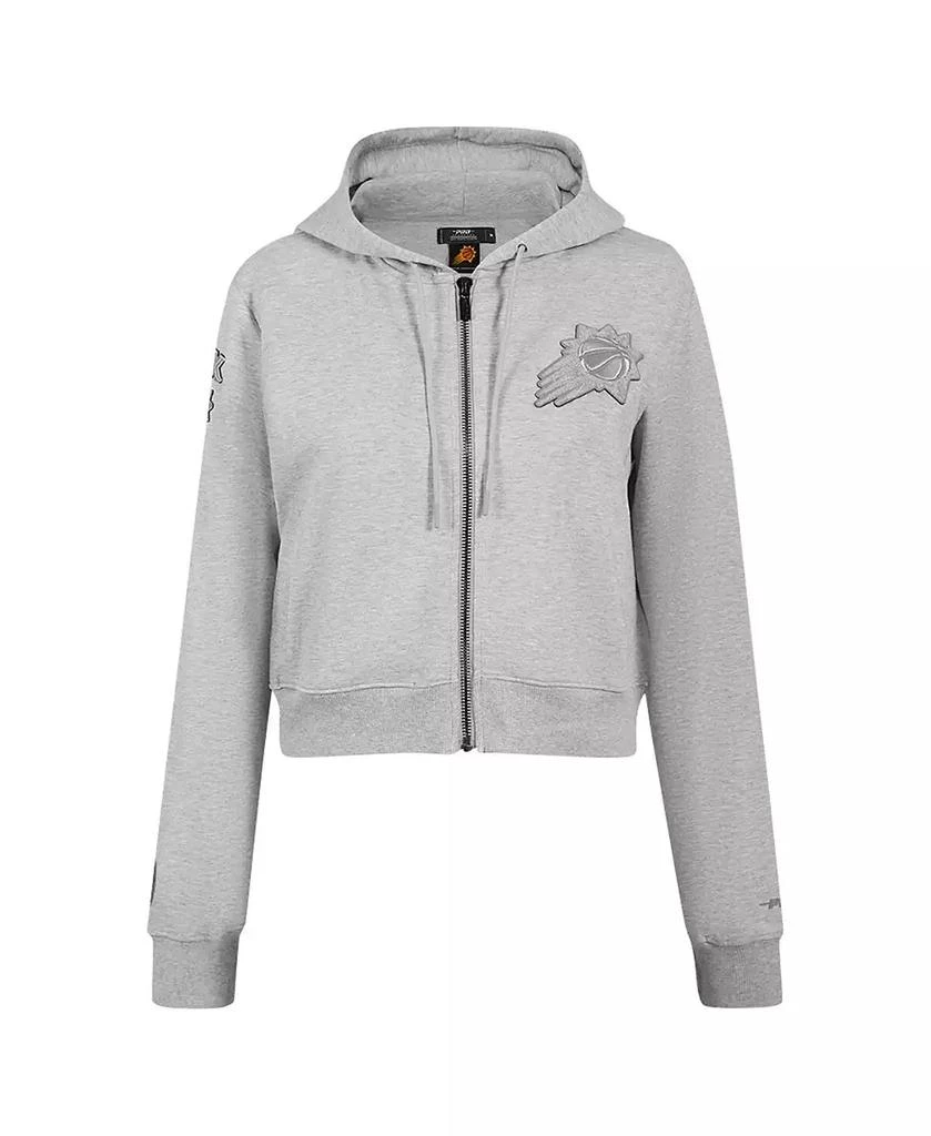 Pro Standard Women's Heather Gray Phoenix Suns Triple Tonal Full-Zip Hoodie 4