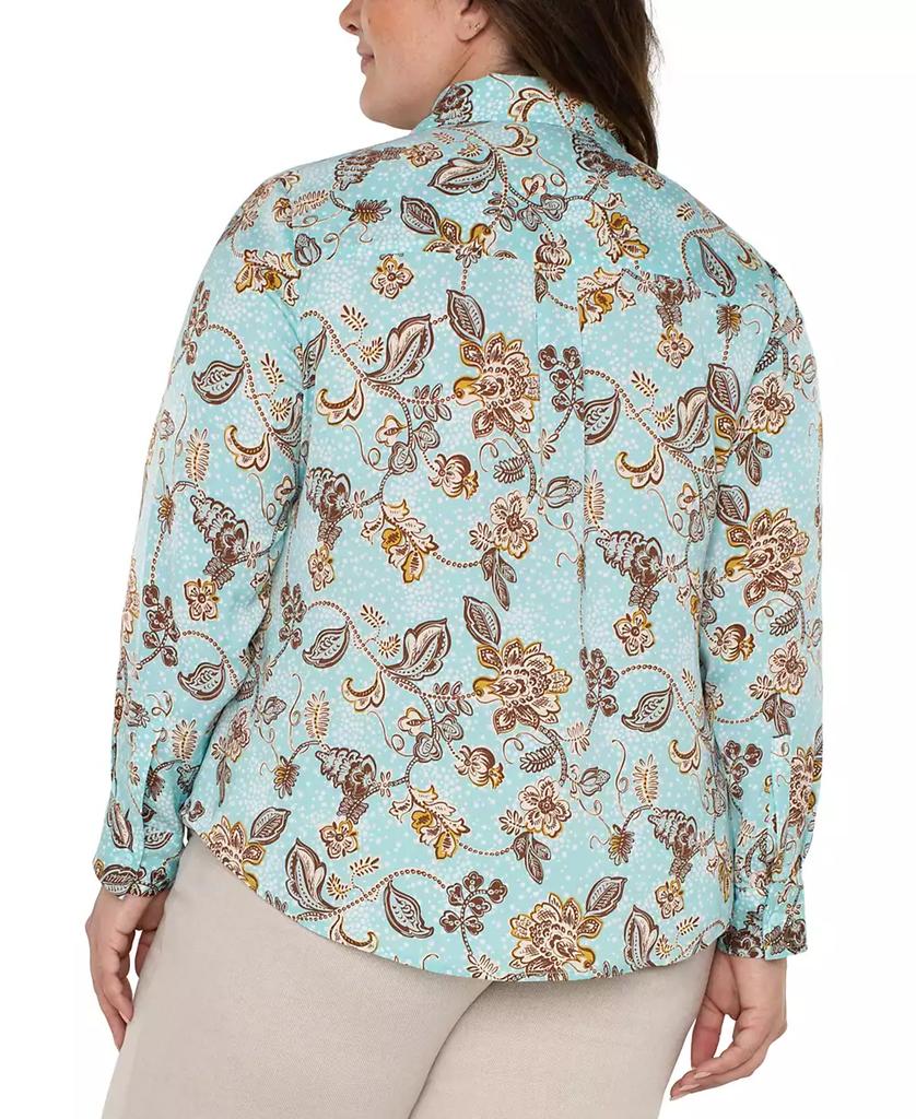 Liverpool Liverpool Plus Size Floral-Print Woven Button Blouse