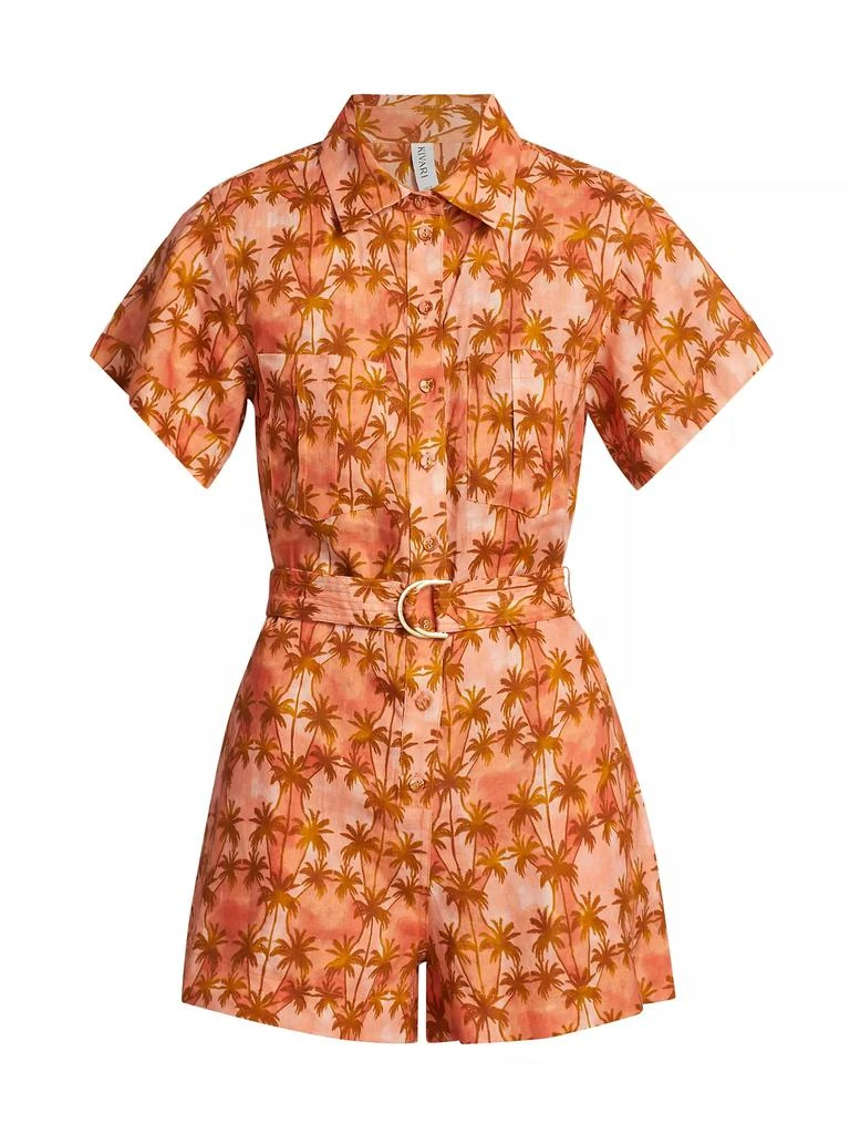 Kivari Leilani Palm Tree Linen Romper 1