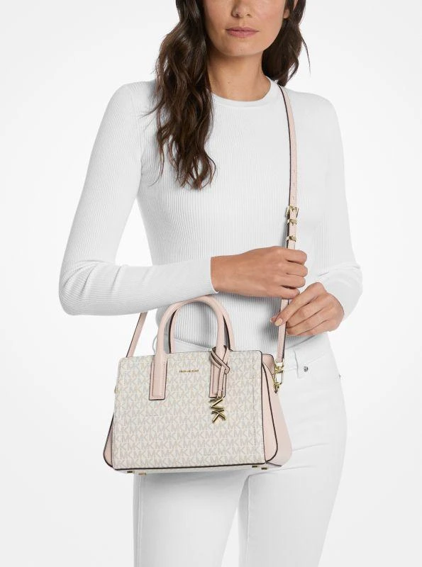 Michael Kors Laila Small Signature Logo Satchel 4