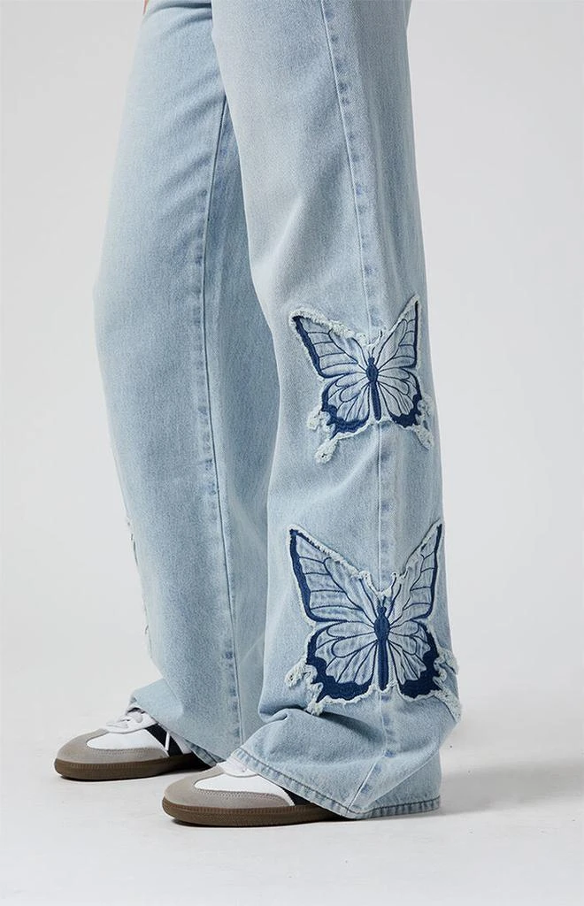 PacSun Casey Butterfly Low Rise Baggy Jeans Light Indigo 5