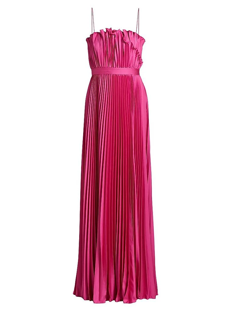 AMUR Arora Plissé Satin Sleeveless Gown​ 1