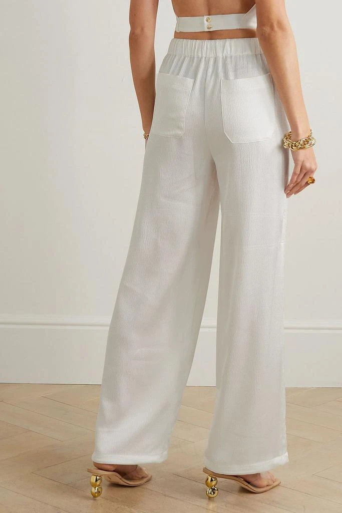Cult Gaia Minaya hammered stretch-satin wide-leg pants 3