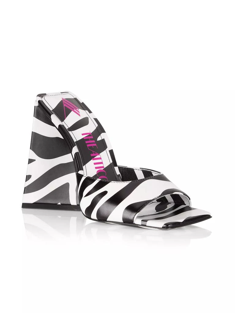 The Attico Devon 115MM Zebra-Print Leather Mules 2